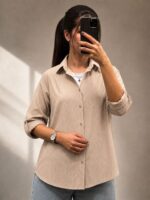 شومیز راه راه بیسیک کرم